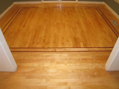 Labrador Floors sand and refinish of old fir floor with inlay design
